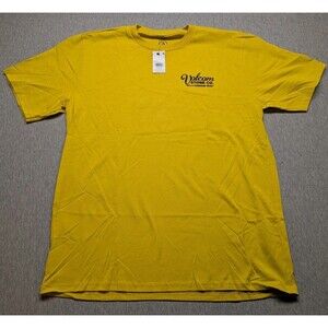 Volcom Mens Yellow Stone Co Rat Trap Kill Boredom Crew Neck Short Sleeve Size XL